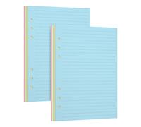 2 Pack A5 Lined Refill Paper,Colored Pages for A5 Refillable 6-Ring Binder Notebook,6-Hole Punched Binder Refill Inserts.Fountain Pen Friendly-Double Sided No Bleed Through.