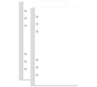 (2-Pack) A6 Blank Paper Refills for Filofax Personal Binders, 6 Holes Punched, 200 Sheets/400 Pages,100gsm, 3.75'' x 6.75''