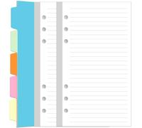 (2-Pack) A6 Lined Paper Refills for Filofax Personal Binder Planner - 160 Sheets/320 Pages Paper with 5 Colorful Binder Dividers, 3.75" x 6.75"