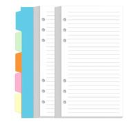 (2-Pack) A6 Lined Paper Refills for Filofax Personal Binder Planner - 160 Sheets/320 Pages Paper with 5 Colorful Binder Dividers, 3.75" x 6.75"