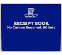 (2 Pack) A6 NCR Receipt Books - 1-80 Numbered Pages - Half Size Duplicate Invoice Pads - No Carbon Required - 128 x 100mm - for Small Business, Trades & Self-Employed