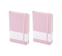 2 Pack A6 Pocket Notebook Mini Small Notepad Journal Diary Lined Notebook Hardback Notepad Travel Notebook Writing Note Books Memo Pad Elastic Closure 96 Pages Office School Stationery Supplies
