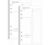 (2-Pack) A6 Undated Daily Planner Refill - To Do List for Filofax Personal Binders, 160 Sheets/320 Pages Planner and Lined Refill, 6-Hole Punched, 3.75" x 6.75"