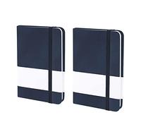 2 Pack A7 Pocket Notebook Mini Small Notepad Journal Diary Lined Notebook Hardback Notepad Travel Notebook Writing Note Books Memo Pad Elastic Closure 96 Pages Office School Stationery Supplies
