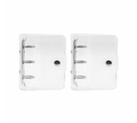 2 Pack A8 Clear Soft PVC 3 Hole Ring Binder Folder, 3 Ring Binder Waterproof Transparent Loose Leaf Notebook Cover Refillable Notebook for Office School Diary Journal (Silver)