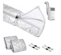 2 Pack AC Insulated Hose Cover Wrap, Portable AC Hose Sleeve with Zipper for 5-5.9" Exhaust Hose, 58.7" Air Conditioner Tube Duct Wrap with 4 Buckle Straps, Energy Saving & Easy Installation