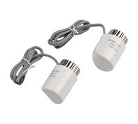 2 Pack AC230V Electric Thermal Actuator M30x1.5mm for Floor Heating Radiator Valve, 110N Thrust Water Flow Controller with 90cm Cable, White(Normally Closed)