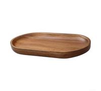 2 Pack Acacia Wood Serving Tray Rectangular Platter | Ergonomic stackable measuring spoon set for spice, oil and vanilla extract, melamine, green