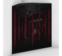 2 Pack - Acoustic Bass Trap "Pulse-F" with Velvet Fabric for mount in corner under the ceiling | Recording Studio Treatments | Size: 50x50x15cm (Black plastic-Burgundy, Pulse-150mm)