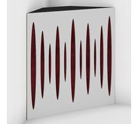 2 Pack - Acoustic Bass Trap "Pulse-F" with Velvet Fabric for mount in corner under the ceiling | Recording Studio Treatments | Size: 50x50x10cm (White-Burgundy, Pulse-100mm)