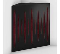 2 Pack - Acoustic Bass Trap "Pulse-F" with Velvet Fabric for mount in corner under the ceiling | Recording Studio Treatments | Size: 50x50x15cm (Black-Burgundy, Pulse-150mm)