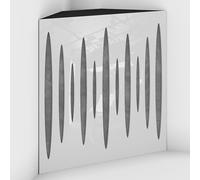 2 Pack - Acoustic Bass Trap "Pulse-F" with Velvet Fabric for mount in corner under the ceiling | Recording Studio Treatments | Size: 50x50x10cm (White plastic-Grey, Pulse-100mm)