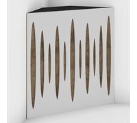 2 Pack - Acoustic Bass Trap "Pulse-F" with Velvet Fabric for mount in corner under the ceiling | Recording Studio Treatments | Size: 50x50x15cm (White-Beige, Pulse-150mm)
