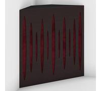 2 Pack - Acoustic Bass Trap "Pulse-F" with Velvet Fabric for mount in corner under the ceiling | Recording Studio Treatments | Size: 50x50x15cm (Wenge-Burgundy, Pulse-150mm)