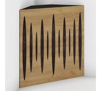 2 Pack - Acoustic Bass Trap "Pulse-F" with Velvet Fabric for mount in corner under the ceiling | Recording Studio Treatments | Size: 50x50x10cm (Oak-Brown, Pulse-100mm)