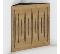 2 Pack - Acoustic Bass Trap "Pulse-F" with Velvet Fabric for mount in corner under the ceiling | Recording Studio Treatments | Size: 50x50x10cm (Oak-Beige, Pulse-100mm)