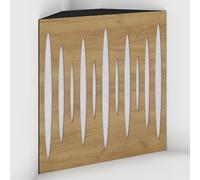 2 Pack - Acoustic Bass Trap "Pulse-F" with Velvet Fabric for mount in corner under the ceiling | Recording Studio Treatments | Size: 50x50x10cm (Oak-White, Pulse-100mm)