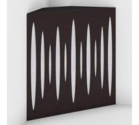 2 Pack - Acoustic Bass Trap "Pulse-F" with Velvet Fabric for mount in corner under the ceiling | Recording Studio Treatments | Size: 50x50x15cm (Wenge-White, Pulse-150mm)