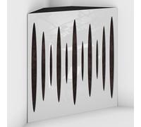 2 Pack - Acoustic Bass Trap "Pulse-F" with Velvet Fabric for mount in corner under the ceiling | Recording Studio Treatments | Size: 50x50x15cm (White plastic-Brown, Pulse-150mm)