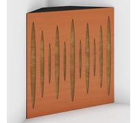 2 Pack - Acoustic Bass Trap "Pulse-F" with Velvet Fabric for mount in corner under the ceiling | Recording Studio Treatments | Size: 50x50x10cm (Cherry-Gold, Pulse-100mm)