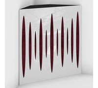 2 Pack - Acoustic Bass Trap "Pulse-F" with Velvet Fabric for mount in corner under the ceiling | Recording Studio Treatments | Size: 50x50x15cm (White plastic-Burgundy, Pulse-150mm)