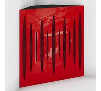2 Pack - Acoustic Bass Trap "Pulse-F" with Velvet Fabric for mount in corner under the ceiling | Recording Studio Treatments | Size: 50x50x15cm (Red plastic-Burgundy, Pulse-150mm)