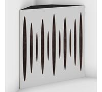 2 Pack - Acoustic Bass Trap "Pulse-F" with Velvet Fabric for mount in corner under the ceiling | Recording Studio Treatments | Size: 50x50x15cm (White-Brown, Pulse-150mm)