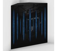 2 Pack - Acoustic Bass Trap "Pulse-F" with Velvet Fabric for mount in corner under the ceiling | Recording Studio Treatments | Size: 50x50x15cm (Black plastic-Blue, Pulse-150mm)