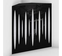 2 Pack - Acoustic Bass Trap "Pulse-F" with Velvet Fabric for mount in corner under the ceiling | Recording Studio Treatments | Size: 50x50x15cm (Black plastic-White, Pulse-150mm)
