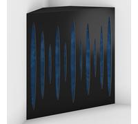 2 Pack - Acoustic Bass Trap "Pulse-F" with Velvet Fabric for mount in corner under the ceiling | Recording Studio Treatments | Size: 50x50x15cm (Black-Blue, Pulse-150mm)