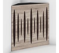 2 Pack - Acoustic Bass Trap "Pulse-F" with Velvet Fabric for mount in corner under the ceiling | Recording Studio Treatments | Size: 50x50x15cm (Sonoma-Brown, Pulse-150mm)