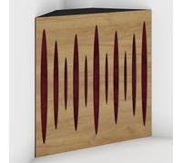 2 Pack - Acoustic Bass Trap "Pulse-F" with Velvet Fabric for mount in corner under the ceiling | Recording Studio Treatments | Size: 50x50x10cm (Oak-Burgundy, Pulse-100mm)
