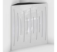 2 Pack - Acoustic Bass Trap "Pulse-F" with Velvet Fabric for mount in corner under the ceiling | Recording Studio Treatments | Size: 50x50x15cm (White plastic-White, Pulse-150mm)