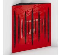2 Pack - Acoustic Bass Trap "Pulse-F" with Velvet Fabric for mount in corner under the ceiling | Recording Studio Treatments | Size: 50x50x10cm (Red plastic-Brown, Pulse-100mm)