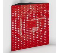 2 Pack - Acoustic Bass Trap "Universe-F" with Velvet Fabric for mount in corner under the ceiling | Recording Studio Treatments | Size: 50x50x10cm (Red plastic-White, Universe-100mm)