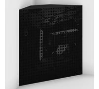 2 Pack - Acoustic Bass Trap "Universe-F" with Velvet Fabric for mount in corner under the ceiling | Recording Studio Treatments | Size: 50x50x15cm (Black plastic-Black, Universe-150mm)