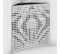 2 Pack - Acoustic Bass Trap "Universe-F" with Velvet Fabric for mount in corner under the ceiling | Recording Studio Treatments | Size: 50x50x10cm (White plastic-Black, Universe-100mm)