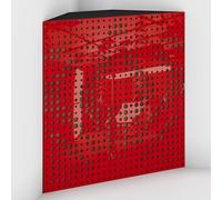 2 Pack - Acoustic Bass Trap "Universe-F" with Velvet Fabric for mount in corner under the ceiling | Recording Studio Treatments | Size: 50x50x15cm (Red plastic-Beige, Universe-150mm)