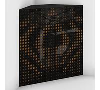 2 Pack - Acoustic Bass Trap "Universe-F" with Velvet Fabric for mount in corner under the ceiling | Recording Studio Treatments | Size: 50x50x15cm (Black plastic-Gold, Universe-150mm)