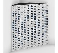 2 Pack - Acoustic Bass Trap "Universe-F" with Velvet Fabric for mount in corner under the ceiling | Recording Studio Treatments | Size: 50x50x15cm (White plastic-Blue, Universe-150mm)