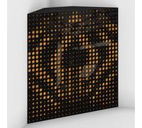 2 Pack - Acoustic Bass Trap "Universe-F" with Velvet Fabric for mount in corner under the ceiling | Recording Studio Treatments | Size: 50x50x15cm (Black plastic-Yellow, Universe-150mm)