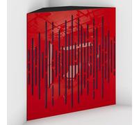 2 Pack - Acoustic Bass Trap "WAVE-F" with Velvet Fabric for mount in corner under the ceiling | Recording Studio Treatments | Size: 50x50x10cm (Red plastic-Blue, WAVE-100mm)