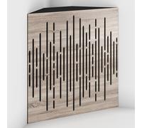 2 Pack - Acoustic Bass Trap "WAVE-F" with Velvet Fabric for mount in corner under the ceiling | Recording Studio Treatments | Size: 50x50x10cm (Sonoma-Black, WAVE-100mm)