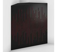 2 Pack - Acoustic Bass Trap "WAVE-F" with Velvet Fabric for mount in corner under the ceiling | Recording Studio Treatments | Size: 50x50x15cm (Black-Burgundy, WAVE-150mm)