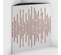 2 Pack - Acoustic Bass Trap "WAVE-F" with Velvet Fabric for mount in corner under the ceiling | Recording Studio Treatments | Size: 50x50x10cm (White-Rose, WAVE-100mm)