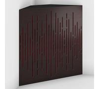 2 Pack - Acoustic Bass Trap "WAVE-F" with Velvet Fabric for mount in corner under the ceiling | Recording Studio Treatments | Size: 50x50x10cm (Wenge-Burgundy, WAVE-100mm)