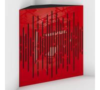 2 Pack - Acoustic Bass Trap "WAVE-F" with Velvet Fabric for mount in corner under the ceiling | Recording Studio Treatments | Size: 50x50x10cm (Red plastic-Green, WAVE-100mm)