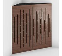 2 Pack - Acoustic Bass Trap "WAVE-F" with Velvet Fabric for mount in corner under the ceiling | Recording Studio Treatments | Size: 50x50x10cm (Nut-Brown, WAVE-100mm)