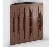 2 Pack - Acoustic Bass Trap "WAVE-F" with Velvet Fabric for mount in corner under the ceiling | Recording Studio Treatments | Size: 50x50x15cm (Nut-Burgundy, WAVE-150mm)