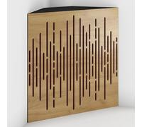 2 Pack - Acoustic Bass Trap "WAVE-F" with Velvet Fabric for mount in corner under the ceiling | Recording Studio Treatments | Size: 50x50x10cm (Oak-Burgundy, WAVE-100mm)